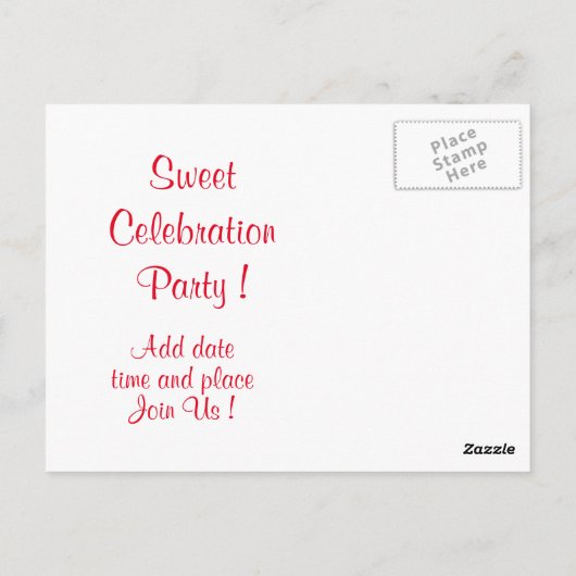 スウィートお祝い招待状 ポストカード (裏面)