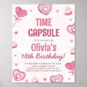 スウィートお祝い誕生日タイムカプセルサイン ポスター (正面)
