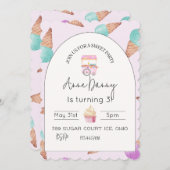 スウィートお祝い誕生日パーティー 招待状 (正面/裏面)