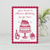 スウィートお祝い誕生日招待状 (スタンド正面)