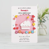 スウィートお祝い誕生日招待状 招待状 (スタンド正面)
