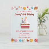 スウィートお祝い誕生日招待状 招待状 (スタンド正面)