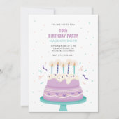 スウィートお誕生日ケーキキッズパーティー 招待状 (正面)