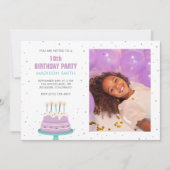 スウィートお誕生日ケーキキッズパーティー 招待状 (正面)