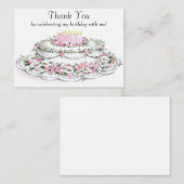 スウィートお誕生日ケーキサンキュー ノートカード (正面/裏面)