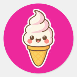 スウィートかわいいアイスクリーム ラウンドシール