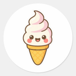 スウィートかわいいアイスクリーム ラウンドシール