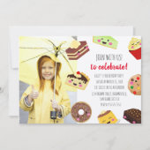 スウィートかわいいデザート写真招待状 子供へ 招待状 (正面)