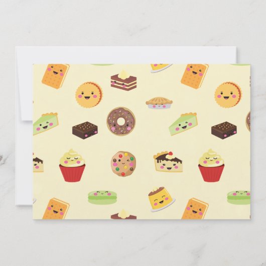 スウィートかわいいデザート写真招待状 子供へ 招待状 (裏面)