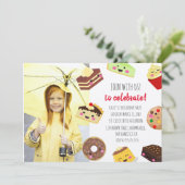 スウィートかわいいデザート写真招待状 子供へ 招待状 (スタンド正面)