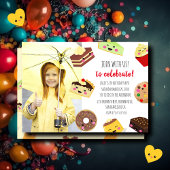 スウィートかわいいデザート写真招待状 子供へ 招待状