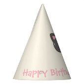 スウィートかわいいブラックキャットバースデーパーティー パーティーハット (左)