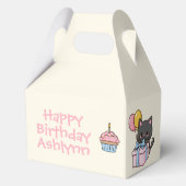 スウィートかわいいブラックキャットバースデーパーティー フェイバーボックス (正面)