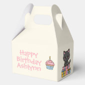 スウィートかわいいブラックキャットバースデーパーティー フェイバーボックス (裏面)