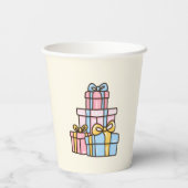 スウィートかわいいブラックキャットバースデーパーティー 紙コップ (裏面)