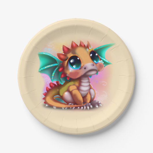 スウィートかわいいベビードラゴン ペーパープレート (正面)