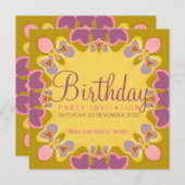 スウィートかわいらしパステルズバースデーパーティーの招待 招待状 (正面/裏面)