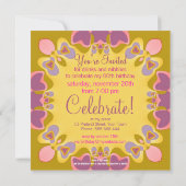 スウィートかわいらしパステルズバースデーパーティーの招待 招待状 (裏面)