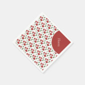 スウィートさくらんぼウォーターカラーイラストレーション スタンダードカクテルナプキン (角)