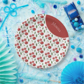 スウィートさくらんぼウォーターカラーイラストレーション ペーパープレート (パーティー)