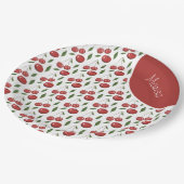 スウィートさくらんぼウォーターカラーイラストレーション ペーパープレート (アングル)