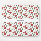 スウィートさくらんぼウォーターカラーイラストレーション モノグラムの マウスパッド (正面)