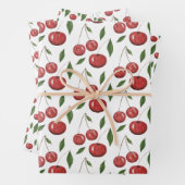 スウィートさくらんぼウォーターカラーイラストレーション ラッピングペーパーシート (インサイチュ)