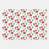 スウィートさくらんぼウォーターカラーイラストレーション ラッピングペーパーシート (正面)