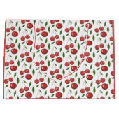 スウィートさくらんぼウォーターカラーイラストレーション ラージペーパーバッグ (正面)