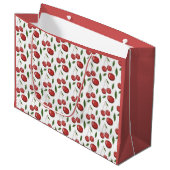 スウィートさくらんぼウォーターカラーイラストレーション ラージペーパーバッグ (正面アングル)