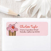 スウィートさくらんぼカップケーキ菓子ベーカリーかわいい ラベル (インサイチュ)