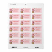 スウィートさくらんぼカップケーキ菓子ベーカリーかわいい ラベル (フルシート)