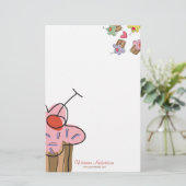 スウィートさくらんぼカップケーキ菓子ベーカリーかわいい 便箋 (スタンド正面)