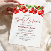 スウィートさくらんぼガールベビーシャワー 招待状