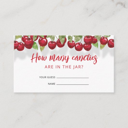 スウィートさくらんぼキャンディーの数 エンクロージャーカード (正面)