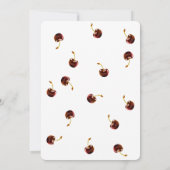 スウィートさくらんぼパーソナライズされたバースデーパーティー 招待状 (裏面)