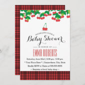 スウィートさくらんぼピクニックジンガムベビーシャワー 招待状 (正面/裏面)