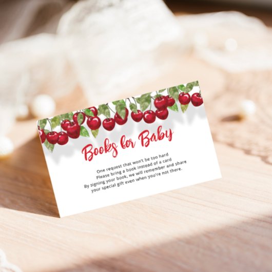 スウィートさくらんぼベビーシャワー予約リクエスト エンクロージャーカード