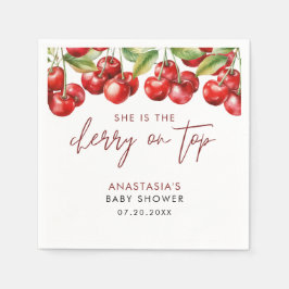 スウィートさくらんぼベビーシャワー スタンダードカクテルナプキン