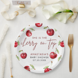 スウィートさくらんぼベビーシャワー ペーパープレート