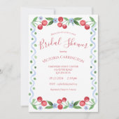 スウィートさくらんぼレッドブライダルシャワー 招待状 (正面)