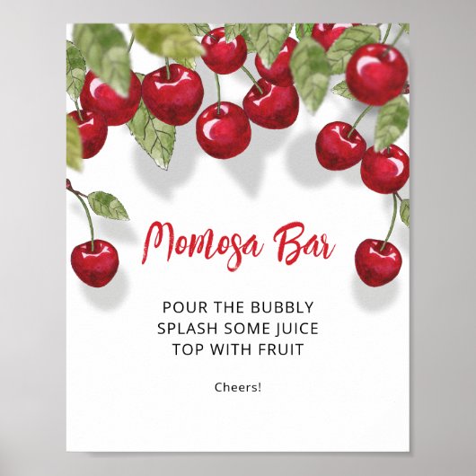 スウィートさくらんぼ桃佐バーベビーシャワーポスター ポスター (正面)