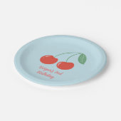 スウィートさくらんぼ誕生日をテーマにした紙プレート ペーパープレート (アングル)