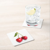 スウィートさくらんぼ スクエアペーパーコースター (インサイチュ)