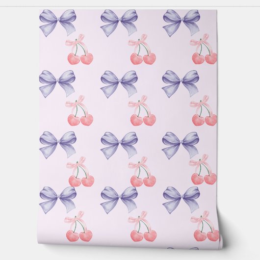 スウィートさくらんぼ&ボウズ子供部屋 壁紙 (ほどく)