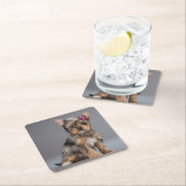 スウィートすごいヨークシャーテリアー(ヨークシャーテリア)パピー スクエアペーパーコースター (インサイチュ)