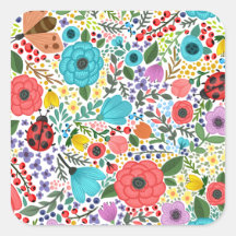 スウィートとカラフルフローラディティのシール