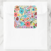スウィートとカラフルフローラディティのシール スクエアシール (バッグ)