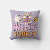 スウィートと不気味幽霊とカボチャのハロウィーン クッション (正面)