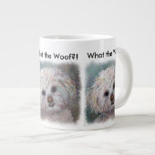 スウィートなホワイトマルチーズヨーキーMix ジャンボコーヒーマグカップ (正面右)